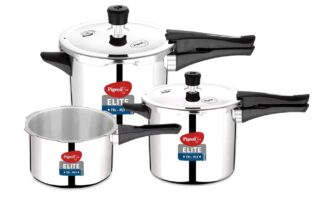 PIGEON BY STOVEKRAFT ELITE SHINE TRIO COMBI 2+3+5L TRI-PLY STAINLESS STEEL COOKER